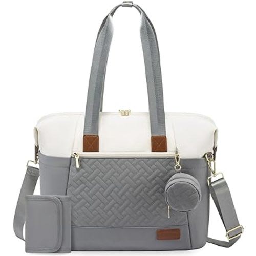 LOVEVOOK Diaper Bag Tote, Large Baby Diaper Bag Waterproof Travel Diaper Tote with Changing Pad