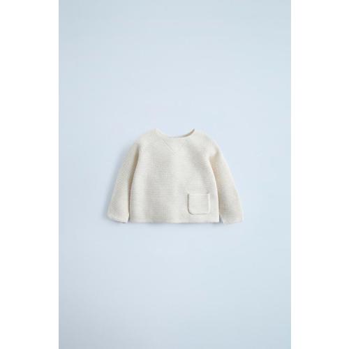 KNIT SWEATER WITH POCKET - Light beige | ZARA United States