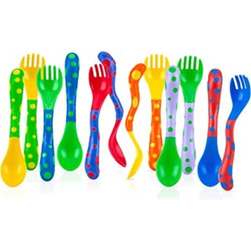 Nuby Spoons and Forks , Colors May Vary, 4 Count