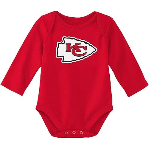 Outerstuff NFL Newborn & Infants 0-24 Months Official Primary Logo Long Sleeve Creeper Bodysuit Romper