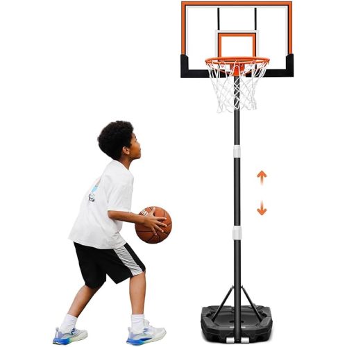 Seray Kids Basketball Hoop Outdoor 3.2-7.2/10FT 10s Adjustable, Basketball Hoop Gift for Kid/Adult/Toddler in Pool/Backyard/Indoor, Portable 40/29 in Shatterproof Backboard, Goal, Large Base