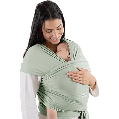 Comfy Cubs Baby Wrap Carrier - Soft & Secure Fit Cotton Blend Baby Carrier Newborn to Toddler - Hands-Free & Lightweight Infant Wrap - Adjustable, One Size Fits All Toddler Sling - Fern