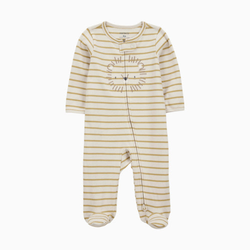 Carter's 2-Way Zip Cotton Sleep & Play Pajamas - Lion Striped, 3 M