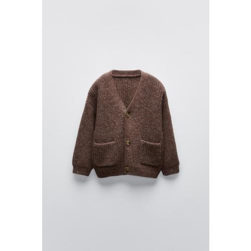POCKET KNIT CARDIGAN - Brown / Taupe | ZARA United States