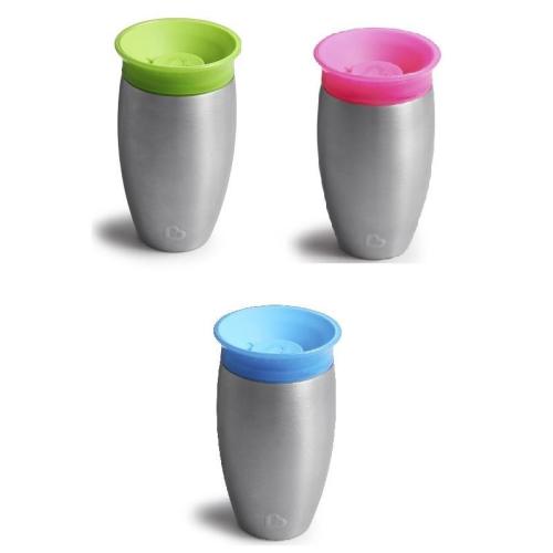 Munchkin Miracle Stainless Steel 360 Degree Sippy Cup, 10 oz, Colors May Vary, 1-Pack
