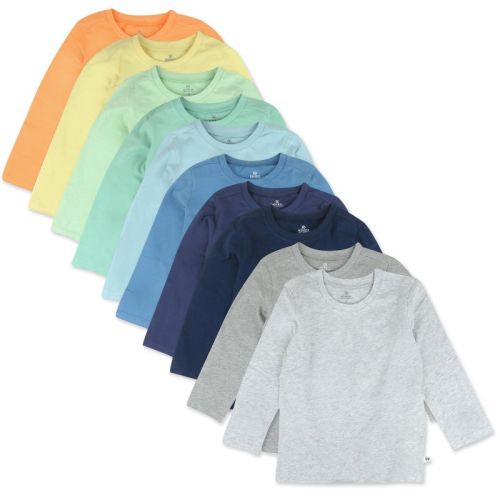 3-6m size 10-Pack Organic Cotton Long Sleeve T-Shirts Rainbow Blues