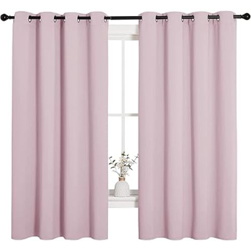 NICETOWN Blackout Curtain Panels, 1 Pair, 55 x 68-inch, Lavender Pink
