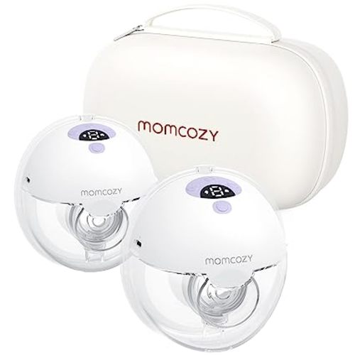 Momcozy M5 Hands Free Breast Pump, Double Wearable Breast Pump of Baby Mouth Double-Sealed Flange with 3 Modes & 9 Levels, Electric Breast Pump Portable - 24mm, 2 Pack Lilac - 2 Count