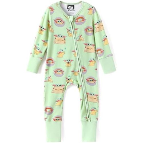 Disney Princess Stitch Marvel Baby Viscose Made from Bamboo Long Sleeve Footie Romper Zipper Sleep Outfit Newborn to Infant