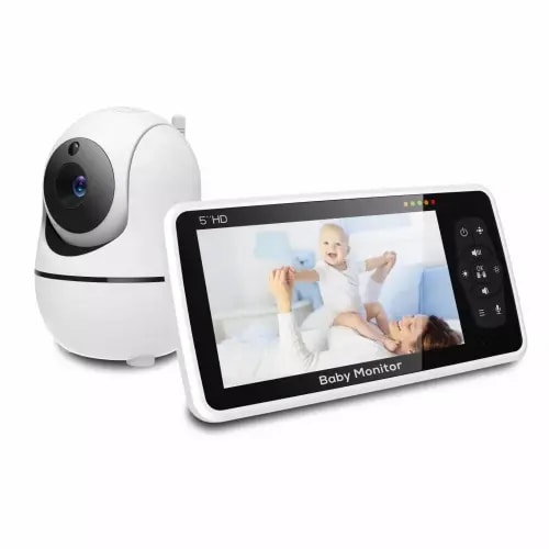 New 5 Inch Video Baby Monitor with Camera and Audio, 4X Zoom, 22Hrs Battery, 1000ft Range 2-Way Temperature Sensor Lullaby - AliExpress