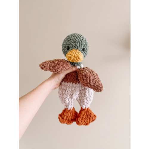 Made To Order | Mallard Duck Snuggler, Mallard Lovey, Nursery Decor, Crochet Stuffed Animal, Baby Shower Gift, Duck Plush