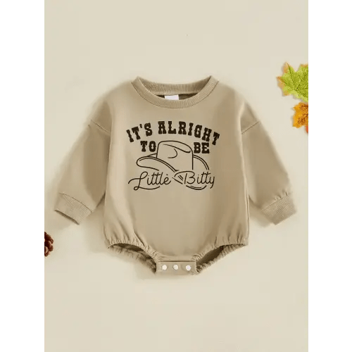 baby boy girl sweatshirt romper beige/ khaki outfit long - Temu