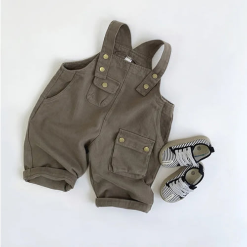 Kid Retro Pocket Lovely Basic Overalls