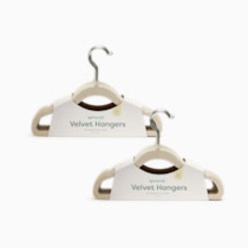Sprucely Non-Slip Velvet Hangers - Oat, 40