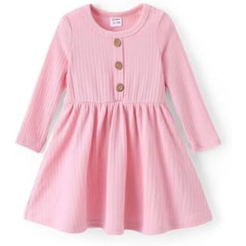 PATPAT Baby Toddler Girl Ribbed Knit Cotton Dress – Versatile Sleeveless Tank & Long Sleeve Dress