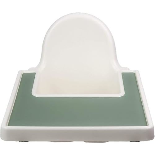 Silicone Placemat for IKEA Antilop Baby Highchair, BPA Free and Dishwasher Safe, Non-Slip Mat (Sage Green)