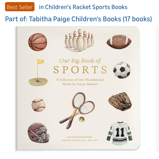 Our Big Book of Sports: A Collection of 100+ Foundational Words for Future Athletes (Tabitha Paige Children's Book Series)