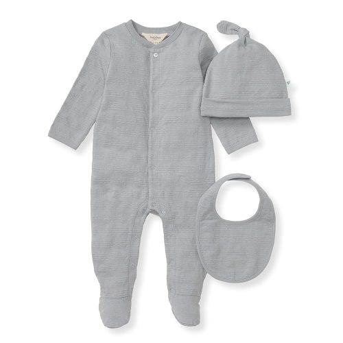 Burt's Bees Baby Unisex Baby Jumpsuit Set, 100% Organic Cotton 3-Piece Gift Outfit Coverall with Matching Hat and Bib