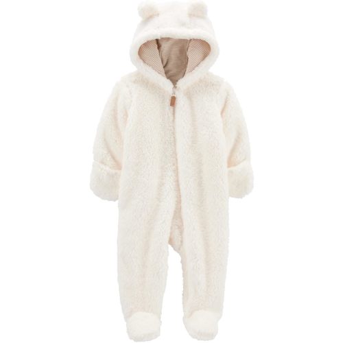 Carter's Baby Hooded Sherpa Jumpsuit - Vanilla Cream - 3 Months