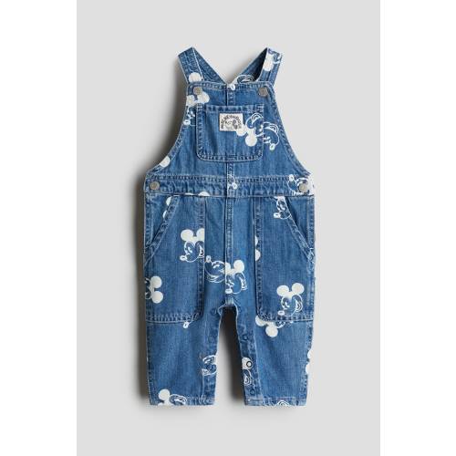 PRINTED DENIM OVERALLS