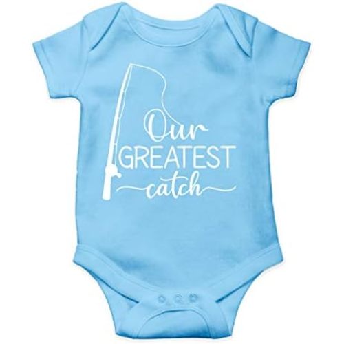 AW Fashions Our Greatest Catch Baby Bodysuit Funny Adorable Infant Romper Outfit Cute Clothing Boys Girls