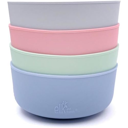Elk and Friends Kids Porcelain Bowl Silicone Sleeves | Sleeves Only | Microwave & Dishwasher Safe | Non Slip