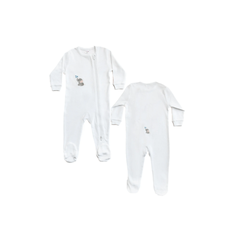 Baby Footie in Combed Cotton Embroidered | Over The Moon
