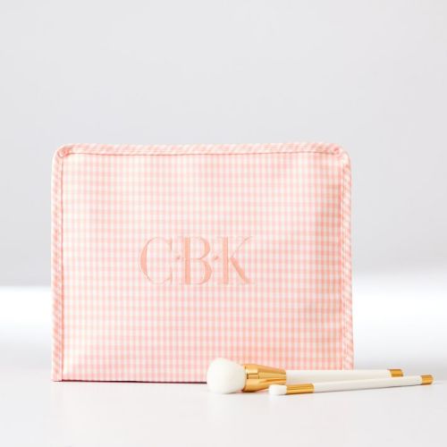 Riley Patterned Pouch - Gingham Taffy