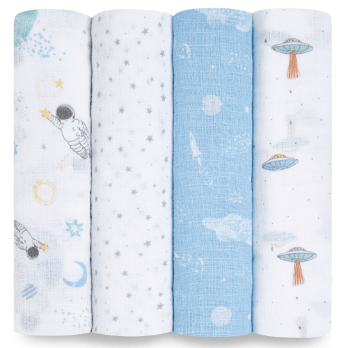 Space Print Cotton Muslin Swaddle 4pk | aden + anais