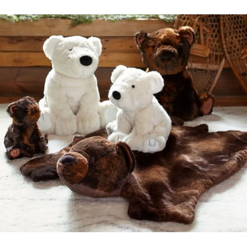 Brown Bear Faux Fur Plush Play Mat