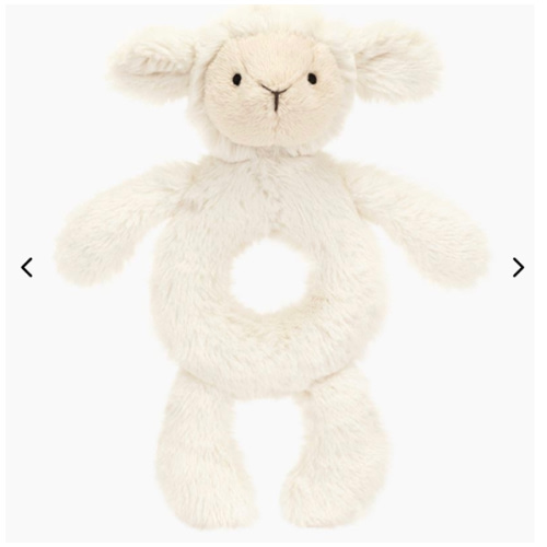 Jellycat Bashful Lamb Ring Rattle Plush Toy | The Paper Store