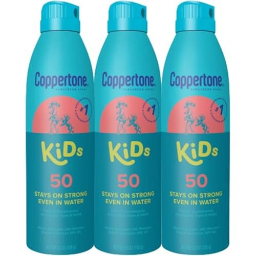 Coppertone Sunscreen Spray SPF 50, 5.5 Oz Can, Pack of 3