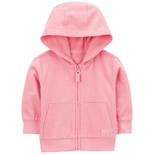 Baby Zip-Front French Terry Hoodie - 6M - Style,Pink