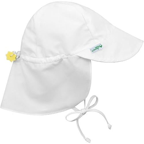 i play. Baby Flap Sun Protection Swim Hat, White, 0-6 Months