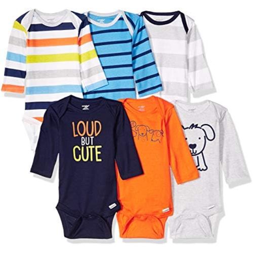 Onesies Brand unisex-baby 6-pack Long Sleeve Bodysuits