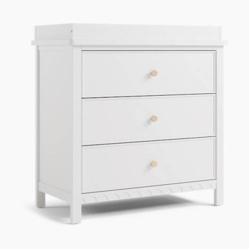 Sasha 3 Drawer Chest with Changing Topper - White