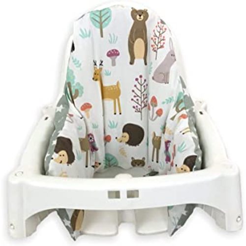 High Chair Cover for IKEA Antilop High Chair,Cotton Cover for Inflatable Cushion, Cushion Cover for High Chairs for Babies and Toddlers, High Chair Accessories, It is Only Cover! (nature green)
