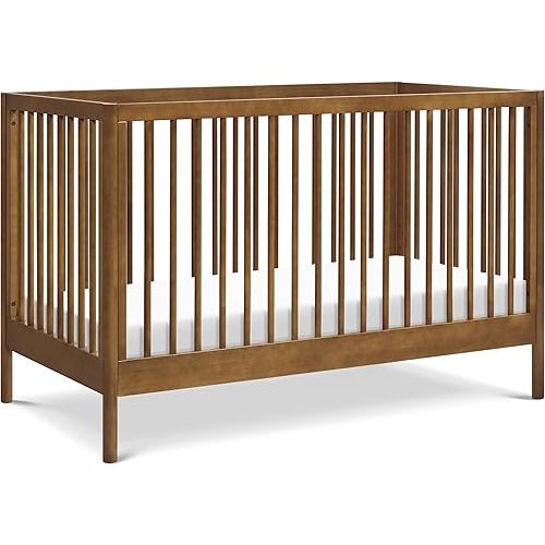 DaVinci Birdie 3-in-1 Convertible Baby Crib with Wooden Toddler Bed & Daybed Conversion - Easy to Assemble & GREENGUARD Gold Certified - 4 Adjustable Mattress Heights - Walnut