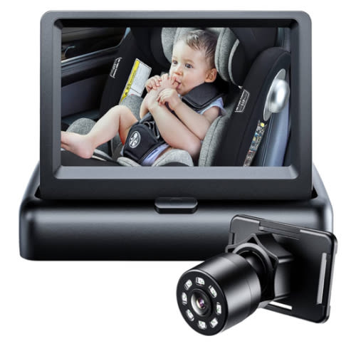 Itomoro Baby Car Mirror, View Infant in Rear Facing Seat with Wide Crystal Clear View,360° Rotation Plug and Play Easy Install baby car monitor 1080p