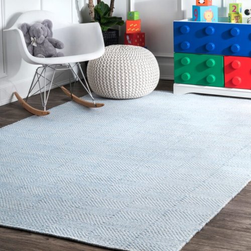Matthew Hand-Tufted Light Blue Area Rug