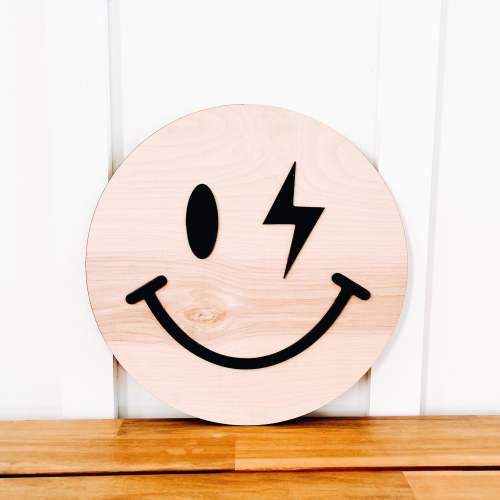SMILEY FACE ROUND SIGN