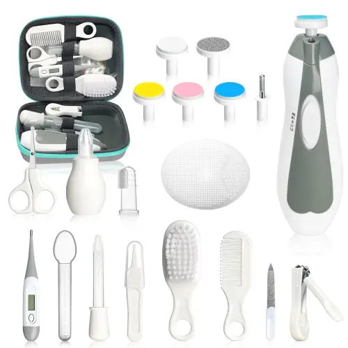 Baby Healthcare and Grooming Kit, Portable Baby Safety Care Set, Baby Essentials kit for Newborn (Grey White 20 in 1)