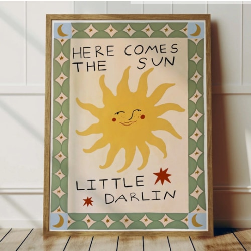 'Here Comes the Sun' Hand Painted Art Print