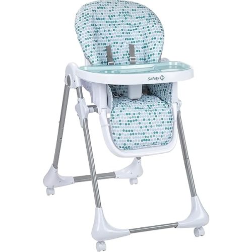Safety 1st High Chairs for Babies and Toddlers, 3-In-1 Grow and Go with Tray and Adjustable Seat, Raindrop