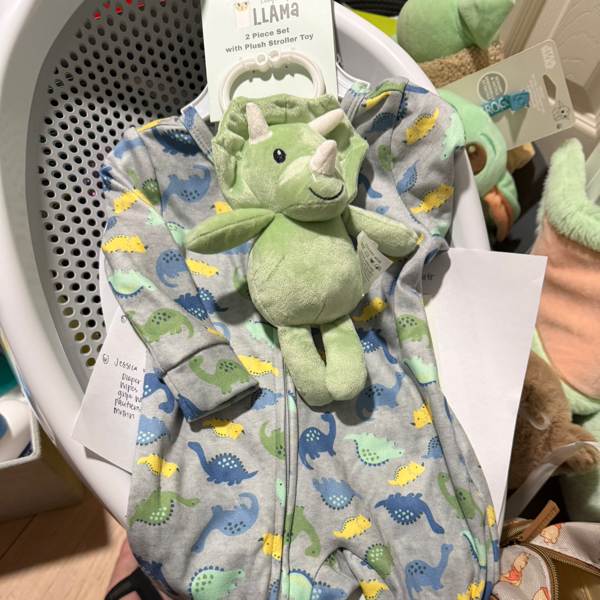 Laughing Llama Baby Snuggle 2pc Blanket Set - Green Dinosaur & Pink Unicorn Baby