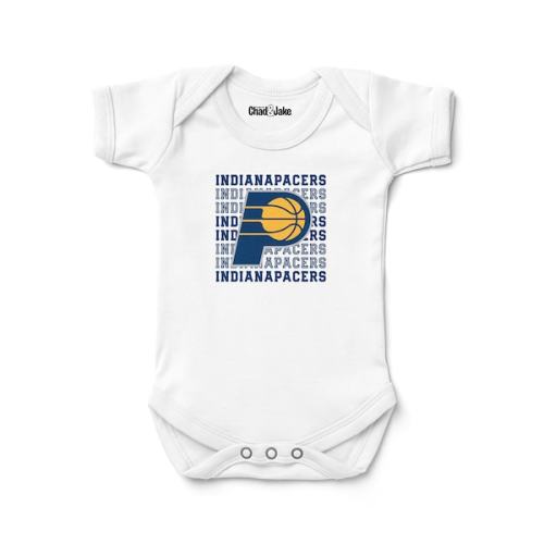 Newborn & Infant Indiana Pacers  Chad & Jake White Retro Bodysuit