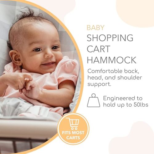 Shopping Cart Hammock | The Original | Holds All Car Seat Models | Ergonomic Infant Carrier + Positioner… (Buffalo Check)