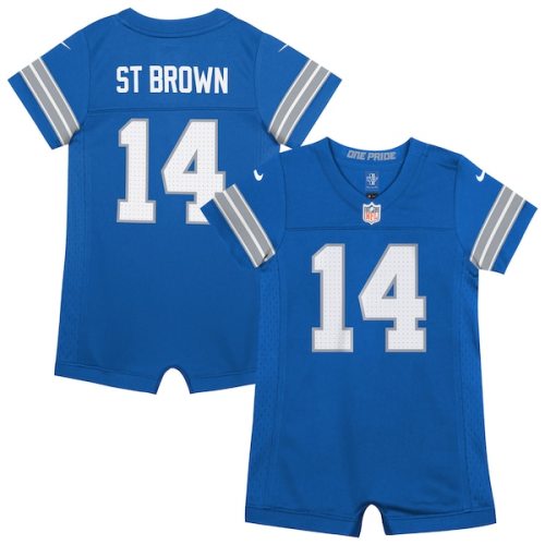 Newborn & Infant Detroit Lions Amon-Ra St. Brown Nike Blue Game Romper Jersey
