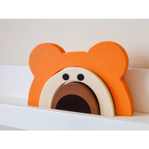 Waldorf Rainbow Teddy Bear Cloud Shelf Montessori Baby Stacker Nursery Decor (3 Pcs)