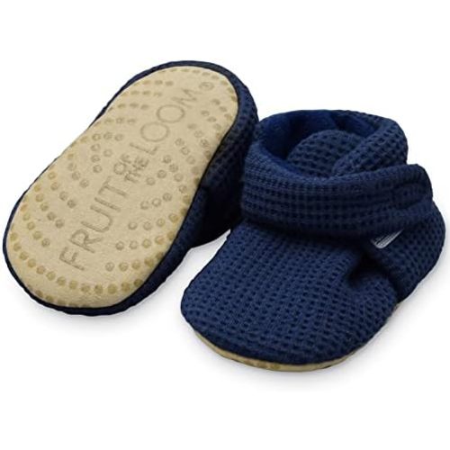 Fruit of the Loom Cozy Thermal Wrap Booties with Non-Skids for Baby Girls, Boys, Unisex
